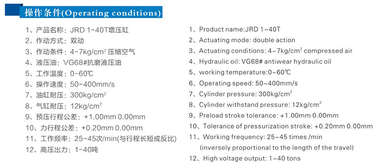 JRD總行程及力行程可調午夜久久福利小视频缸操作條件