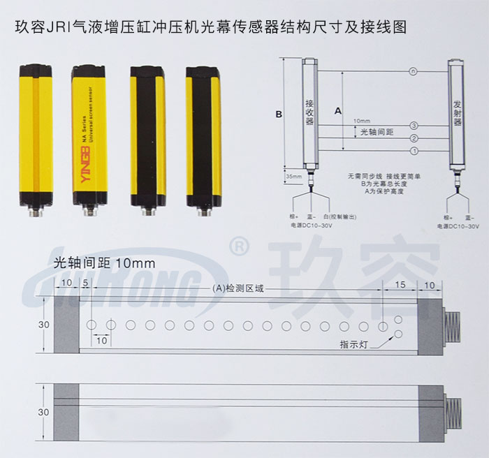 午夜福利视频导航JRI午夜久久福利小视频缸衝壓機光幕傳感器結構尺寸及接線圖